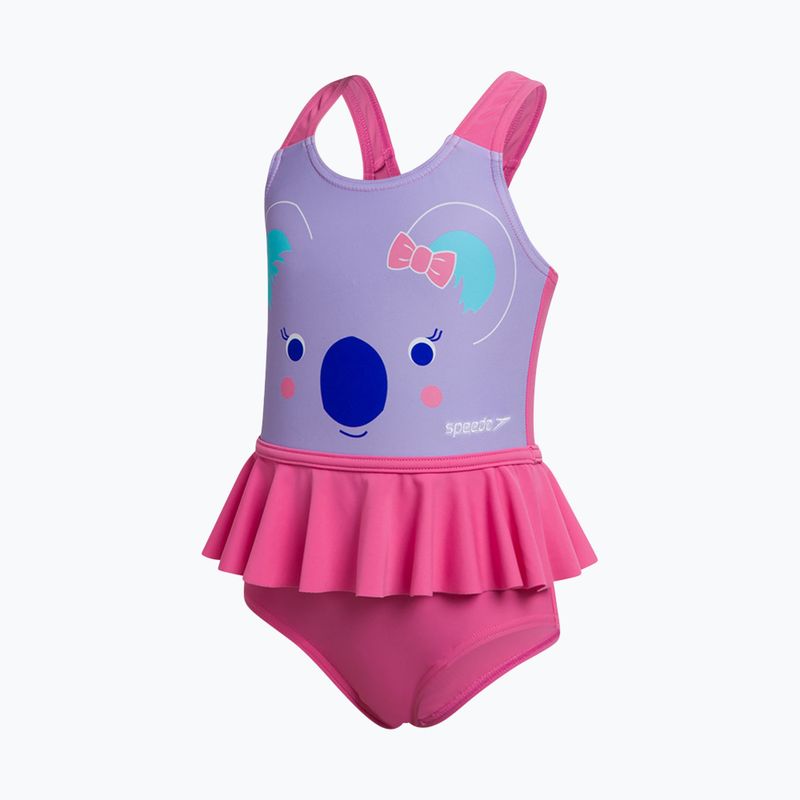 Costume intero Speedo Frill viola/rosa per bambini 4