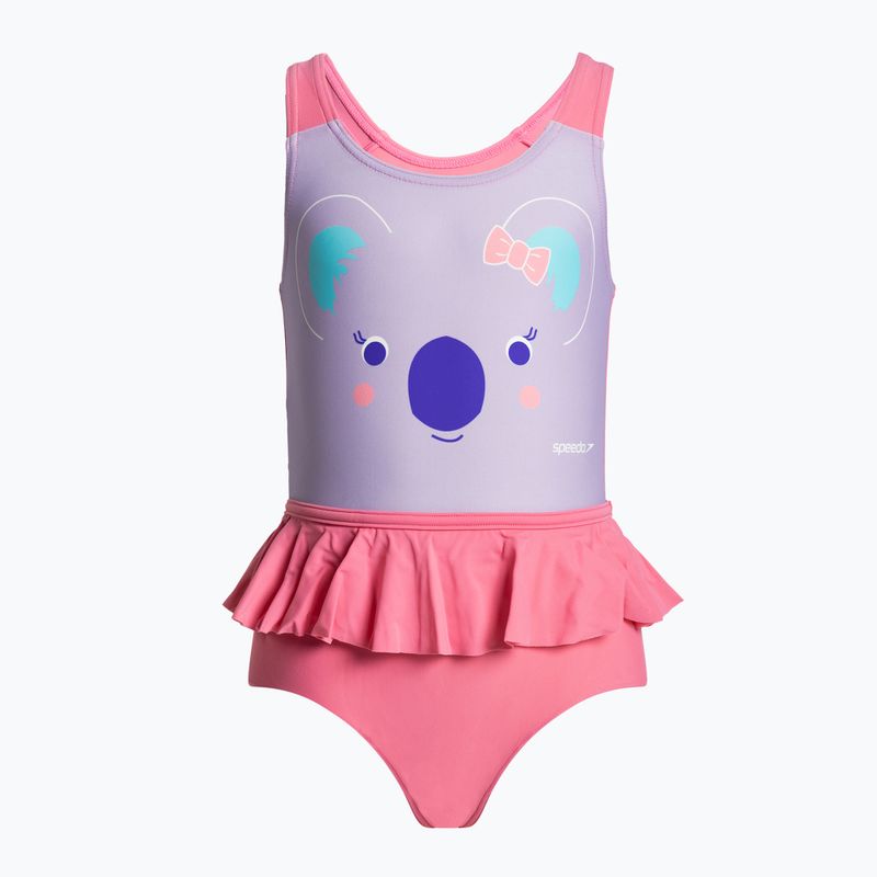 Costume intero Speedo Frill viola/rosa per bambini