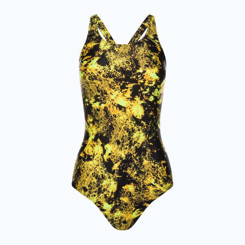 Costume intero Speedo Placement Powerback donna nero/giallo