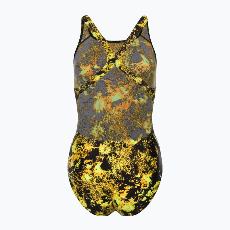 Costume intero Speedo Placement Powerback donna nero/giallo 2