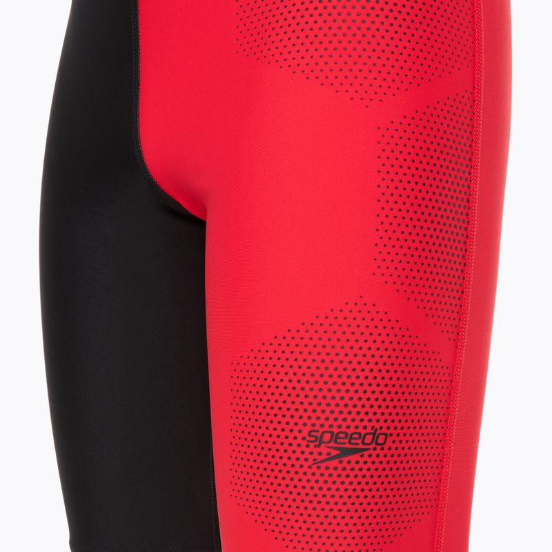 Speedo Tech Placement - Maglia da nuoto per bambini nero/rosso 3