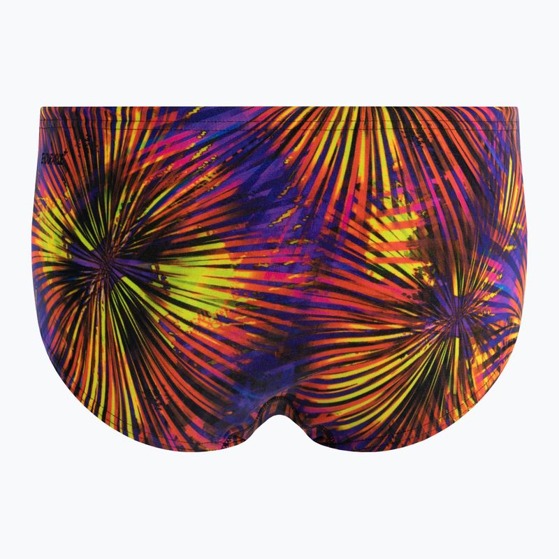 Slip da bagno Speedo Allover da uomo nero/giallo 2