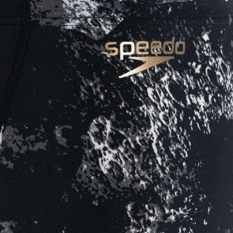 Pantaloncini da bagno Speedo Allover V-Cut da uomo, nero/grigio 3