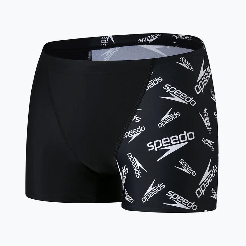 Boxer da bagno Speedo Allover V-Cut uomo bianco/nero 4