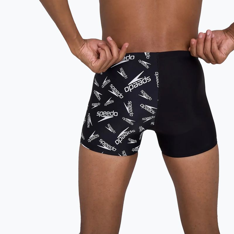 Boxer da bagno Speedo Allover V-Cut uomo bianco/nero 7