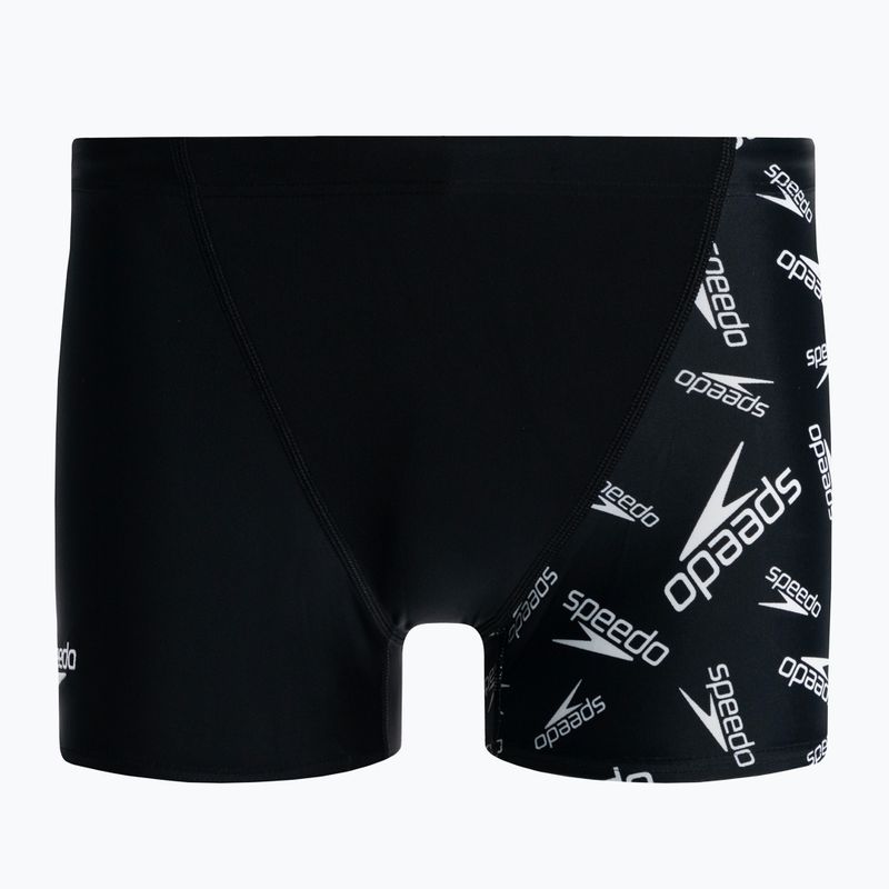 Boxer da bagno Speedo Allover V-Cut uomo bianco/nero