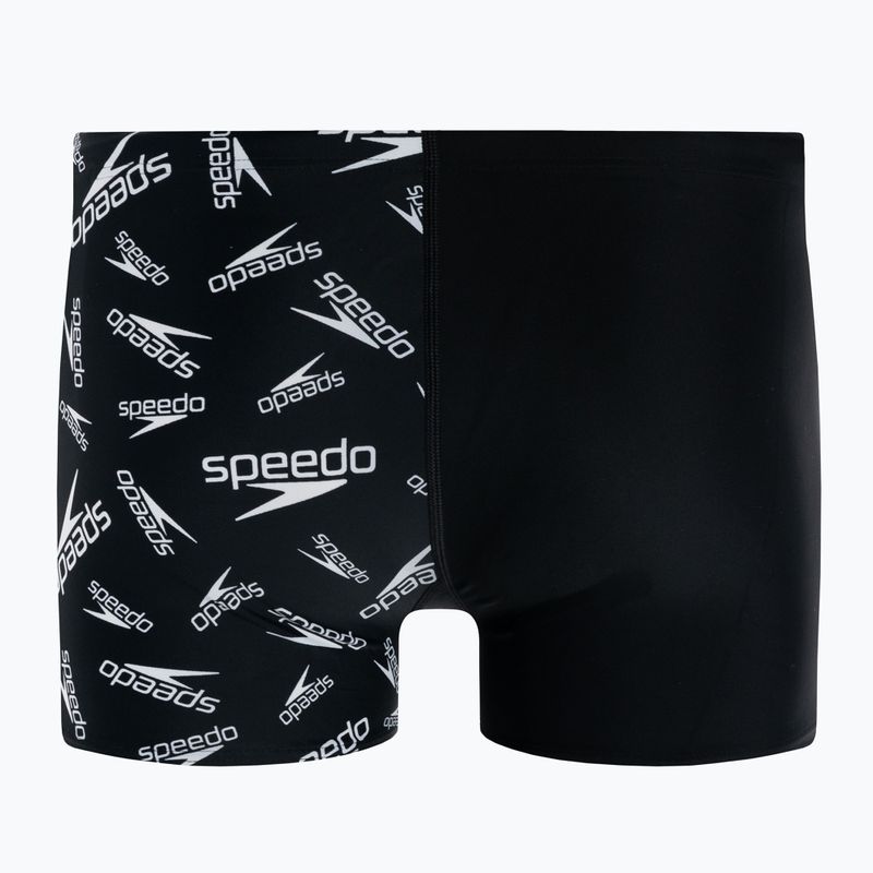 Boxer da bagno Speedo Allover V-Cut uomo bianco/nero 2