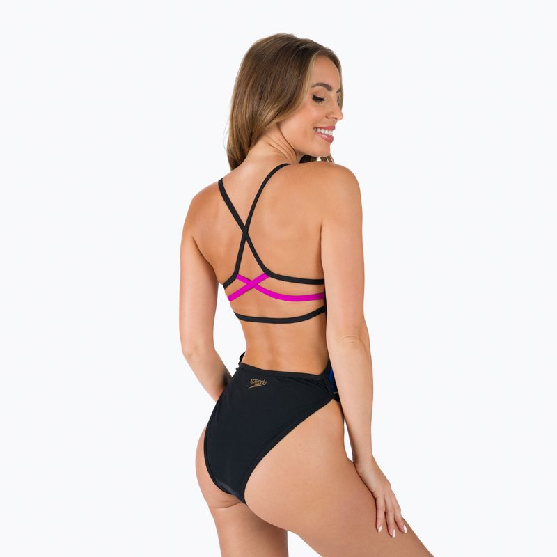 Speedo costume intero donna Ribbonback nero/giallo 3