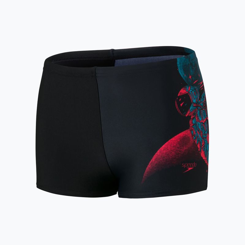 Speedo Placement Digital, costume da bagno per bambini nero/rosso 5