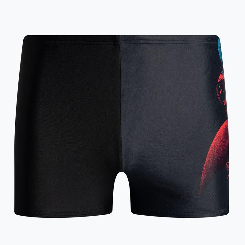 Speedo Placement Digital, costume da bagno per bambini nero/rosso