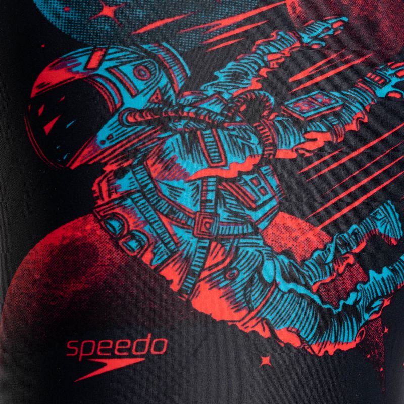Speedo Placement Digital, costume da bagno per bambini nero/rosso 3
