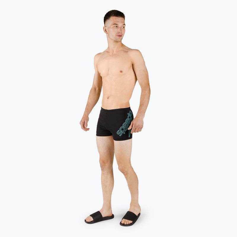 Costume da bagno Speedo Boom Logo Placement da uomo nero/blu 2