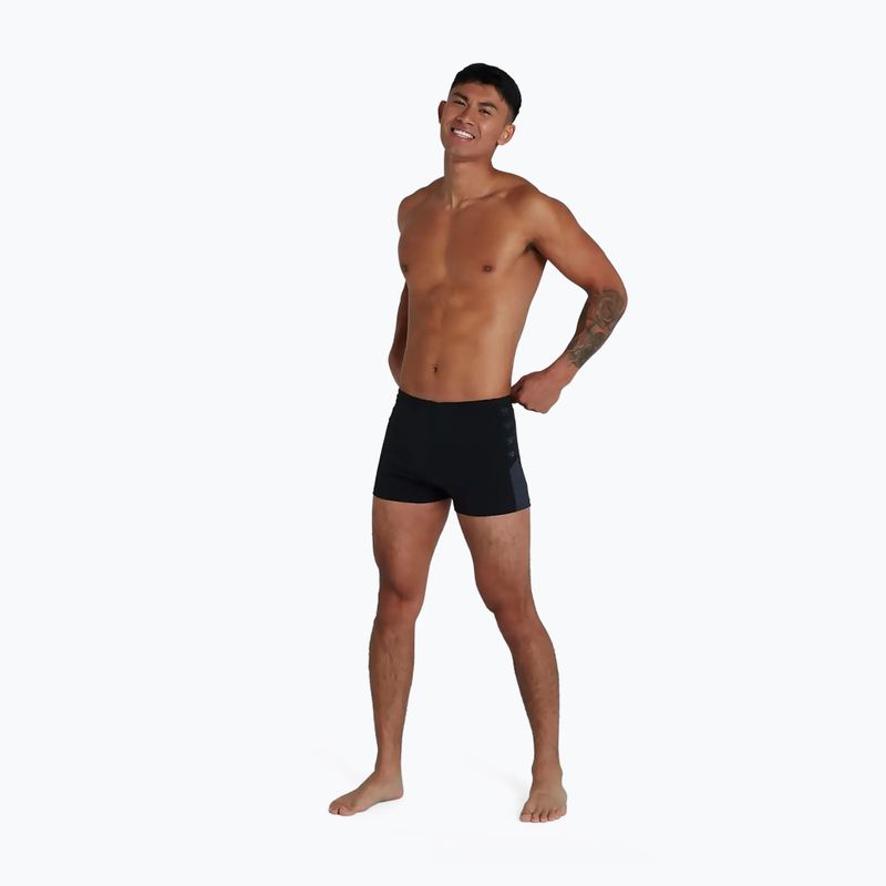 Pantaloncini da bagno Speedo Boom Logo Splice da uomo nero/grigio 5
