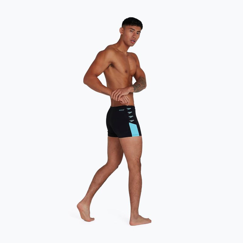 Boxer da bagno Speedo Boom Logo Splice uomo nero/blu 8