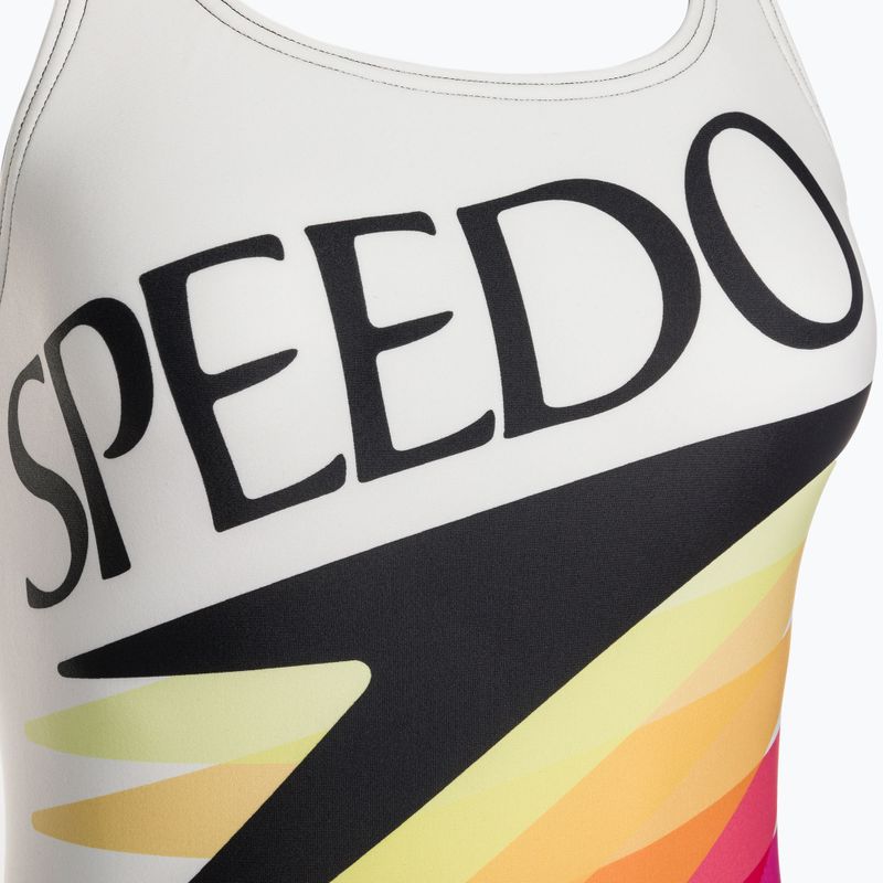 Speedo Retro Placement Medalist, costume intero da donna bianco/nero 8