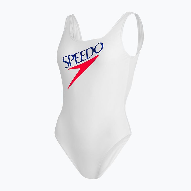 Costume intero donna Speedo Logo Deep U-Back bianco 4