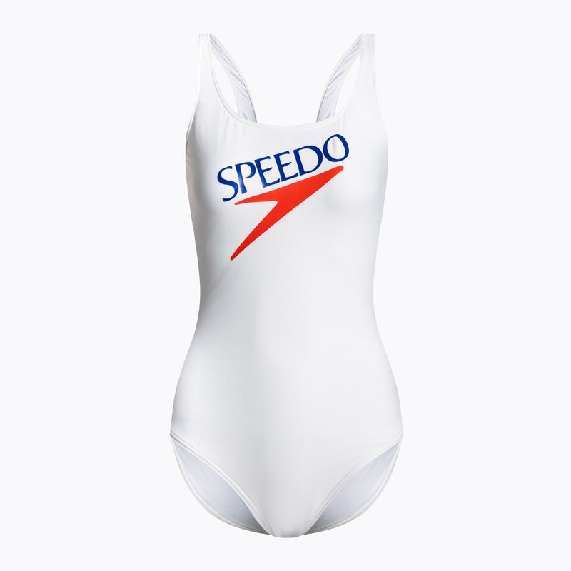 Costume intero donna Speedo Logo Deep U-Back bianco