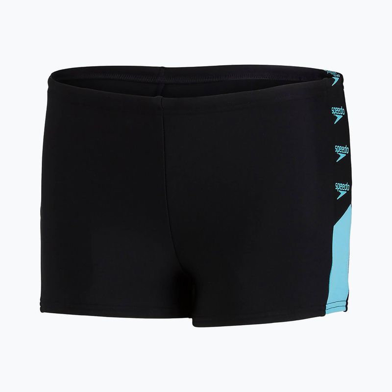 Speedo Boom Logo Splice, costume da bagno per bambini nero/blu 5