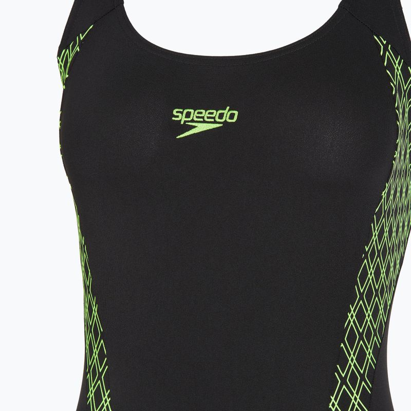 Speedo Panel Muscleback nero/verde, costume intero da donna 3