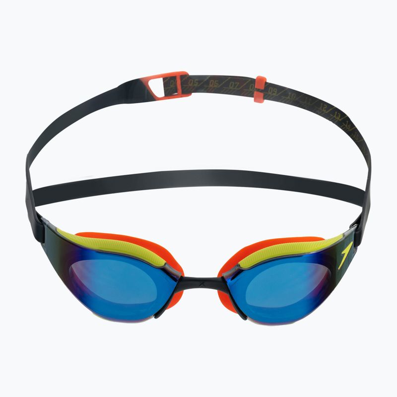 Occhialini da nuoto Speedo Fastskin Hyper Elite Mirror per bambini nero/salso/limone atomico/zaffiro 2