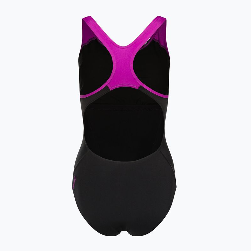 Costume intero Speedo Placement Laneback donna nero/rosa 2