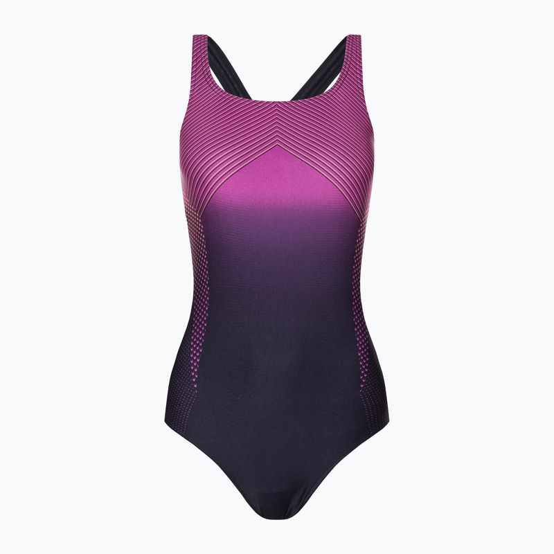 Speedo costume intero donna Digital Placement Medalist maglia true navy/neonorchid