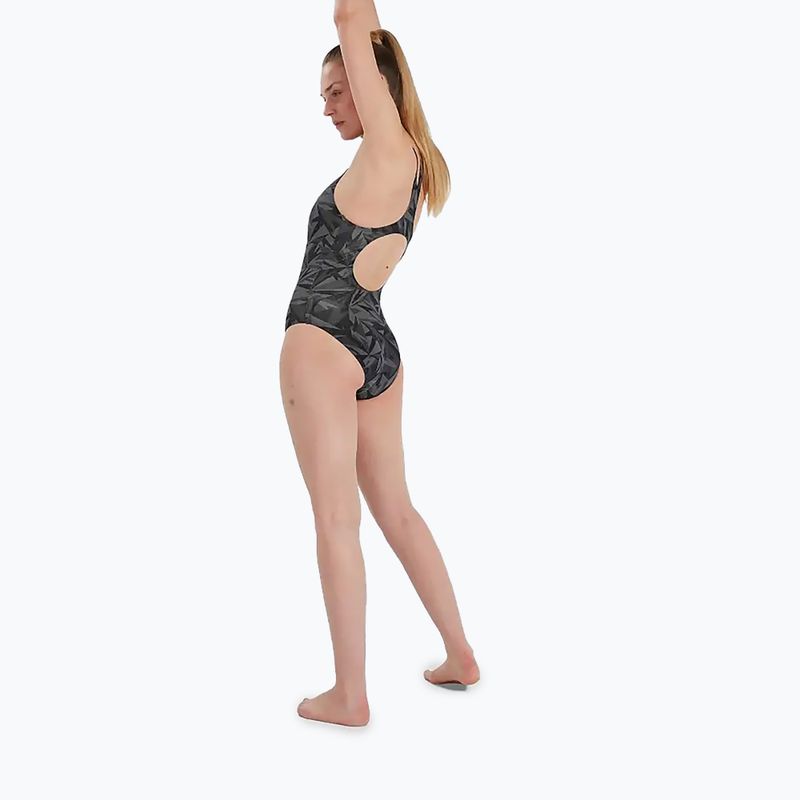 Costume intero Speedo donna HyperBoom Allover Medalist nero/grigio 6