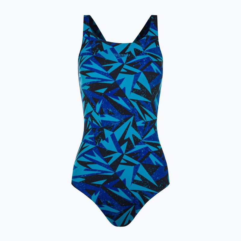 Costume intero Speedo Hyperboom Allover Medalist donna true navy/blueflame/pool