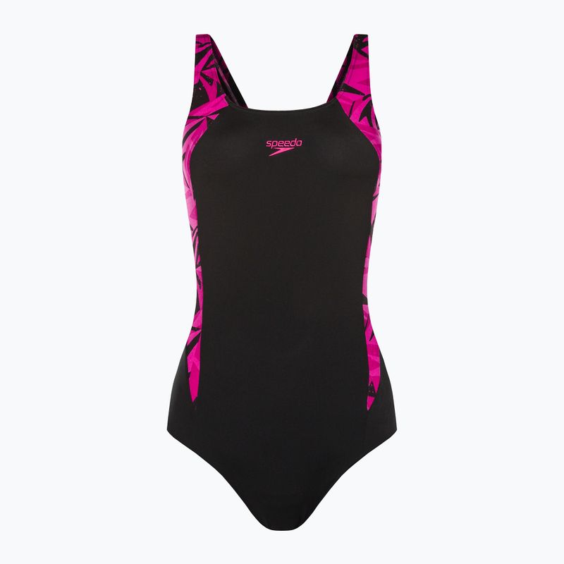 Costume intero Speedo Hyperboom Splice Muscleback donna nero/rosa/ecstatico