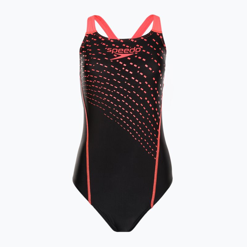 Speedo Medley Logo Medalist nero/rosso costume intero da donna