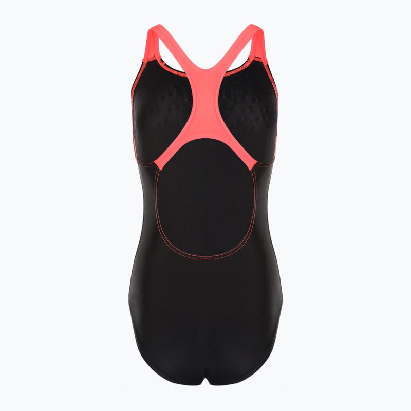 Speedo Medley Logo Medalist nero/rosso costume intero da donna 2