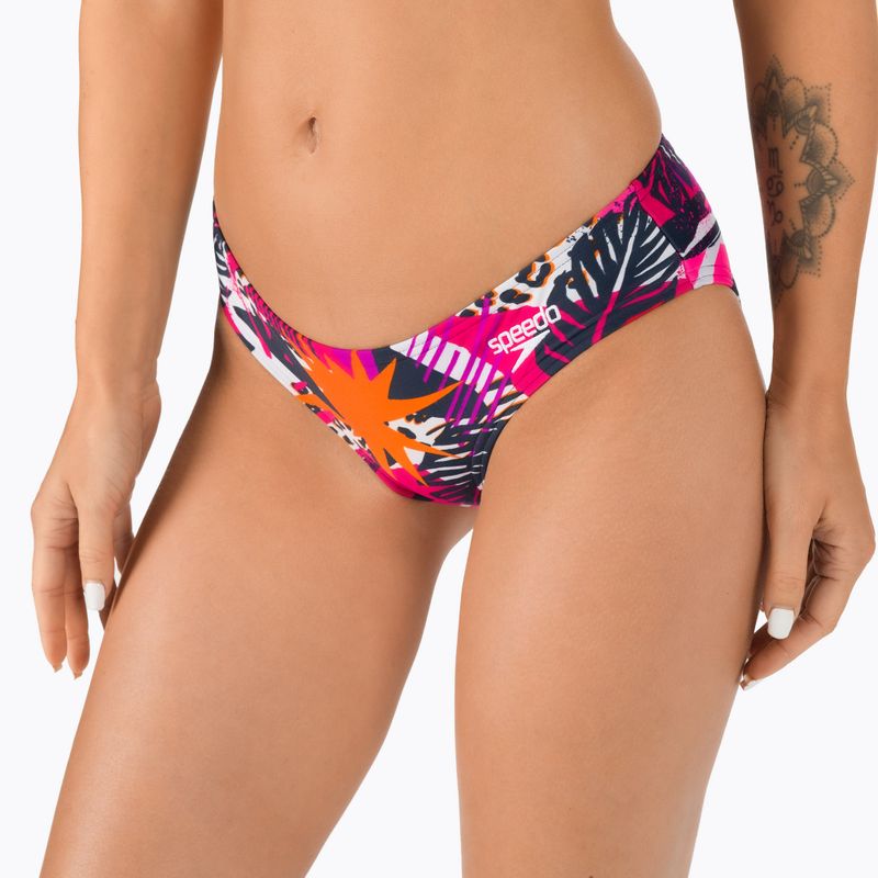 Speedo costume da bagno due pezzi donna Triangle leaf true navy/fluo pink/salso 6