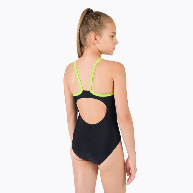 Speedo Boom Logo Thinstrap Muscleback nero/atomic lime - costume intero da bambino 3