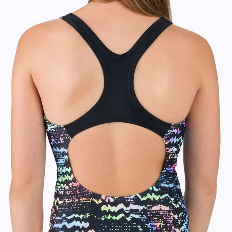 Speedo Allover Medalist wave nero/lapis/neon fire - costume intero da bambino 5