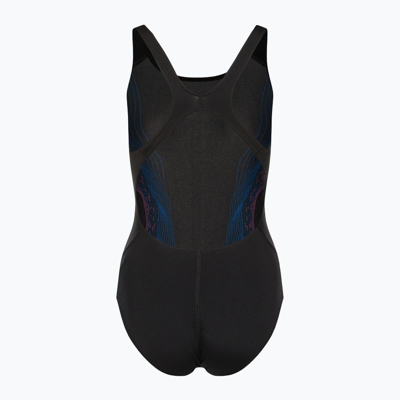 Speedo Placement Recordbreaker costume intero da donna nero/blu/neonorchidea 2