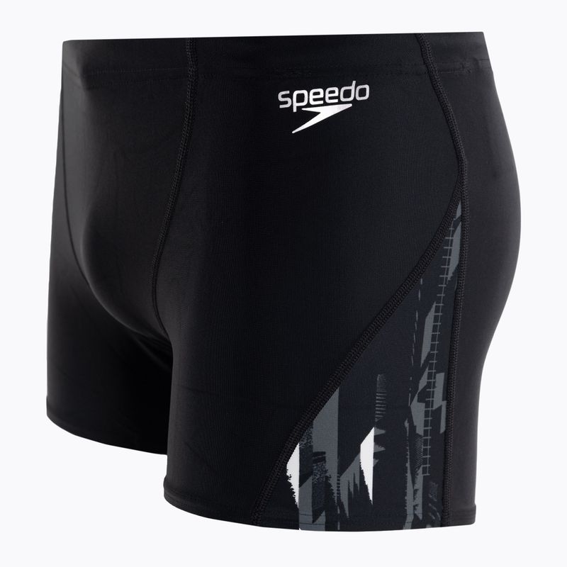 Boxer da bagno Speedo Allover V-Cut da uomo, nero/bianco americano 3