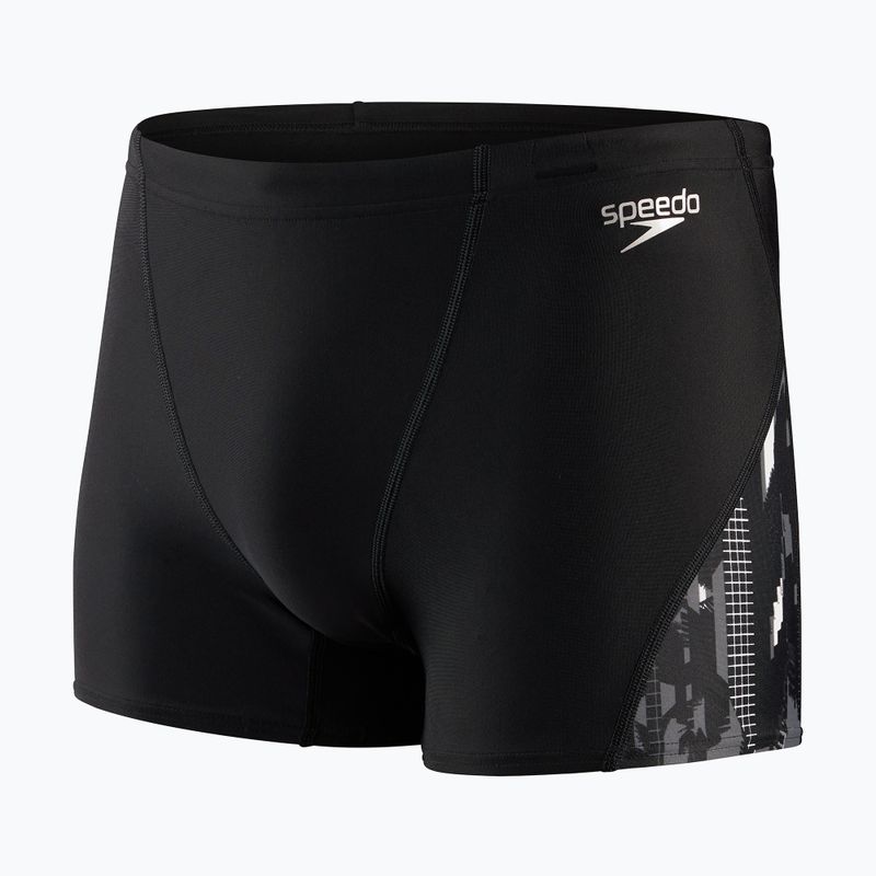 Boxer da bagno Speedo Allover V-Cut da uomo, nero/bianco americano 4