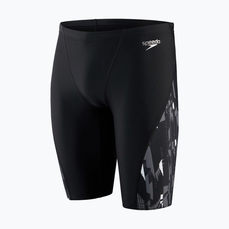 Speedo Uomo Allover V-Cut swim trunks black/usa charcoal
