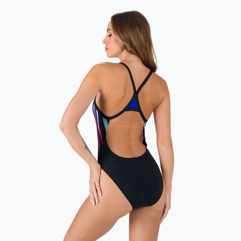Speedo Placement Digi Turnback costume da bagno intero donna bellissimo blu/blk/lt adriatic 6