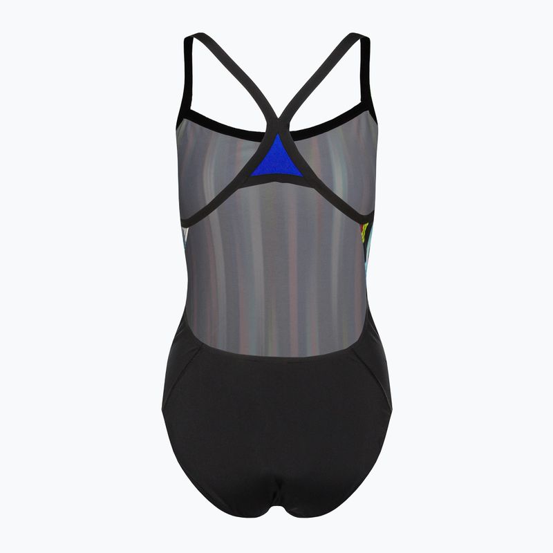 Speedo Placement Digi Turnback costume da bagno intero donna bellissimo blu/blk/lt adriatic 2