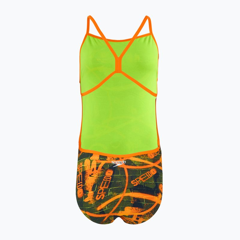 Speedo costume intero donna Allover Vback salso / nero / oliva 2