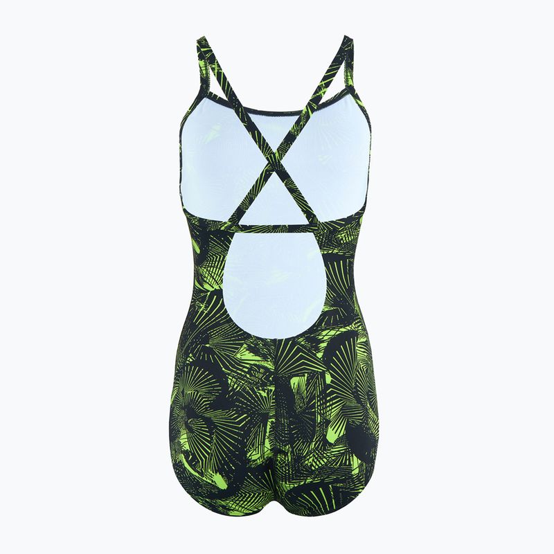 Costume intero Speedo donna Allover Fixed Crossback nero / atomic lime 2