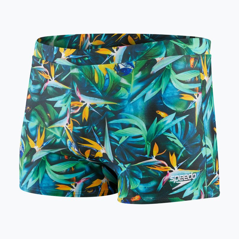 Pantaloncini da bagno Speedo Escape jungle nero/benzina scuro da uomo 4