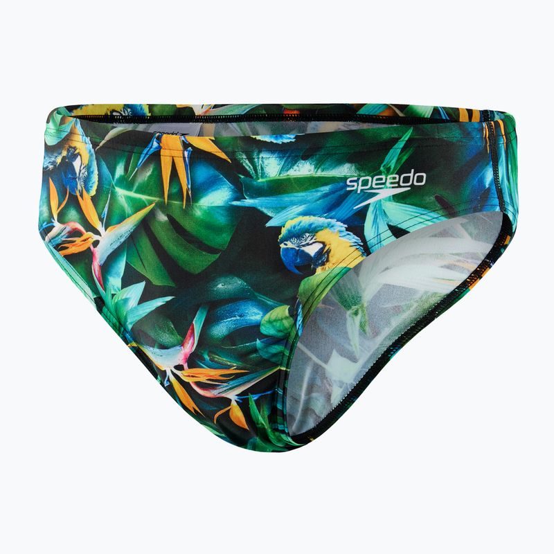 Slip da bagno Speedo Escape jungle nero/benzina scuro per uomo