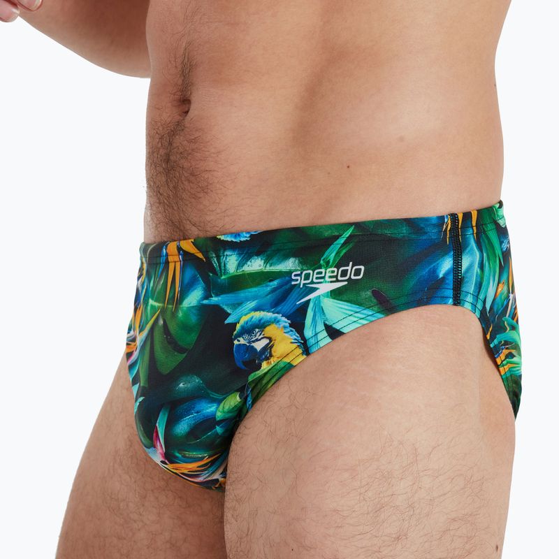 Slip da bagno Speedo Escape jungle nero/benzina scuro per uomo 3