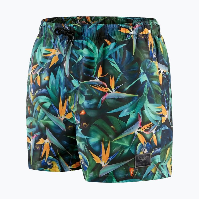 Pantaloncini da bagno Speedo Digital Printed Leisure 14" jungle nero/benzina scuro da uomo