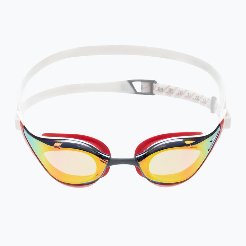 Occhialini da nuoto Speedo Fastskin Pure Focus Mirror bianco/rosso fenice/antracite USA 2