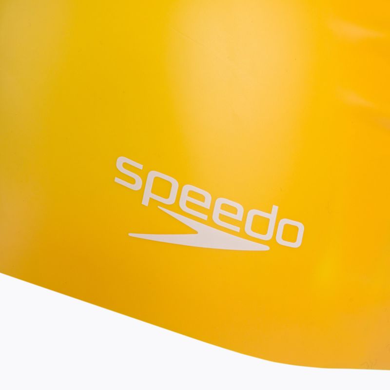 Cuffia Speedo Plain Moulded Silicone giallo radiante 3