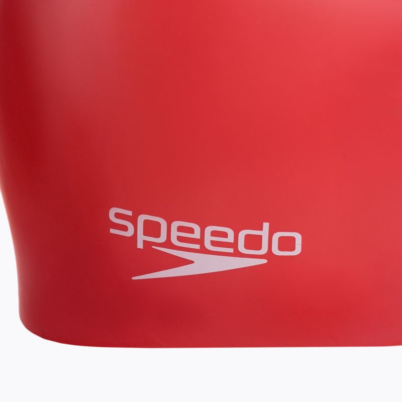 Speedo Cuffia da bagno in silicone stampato a tinta unita rosso fenice 3