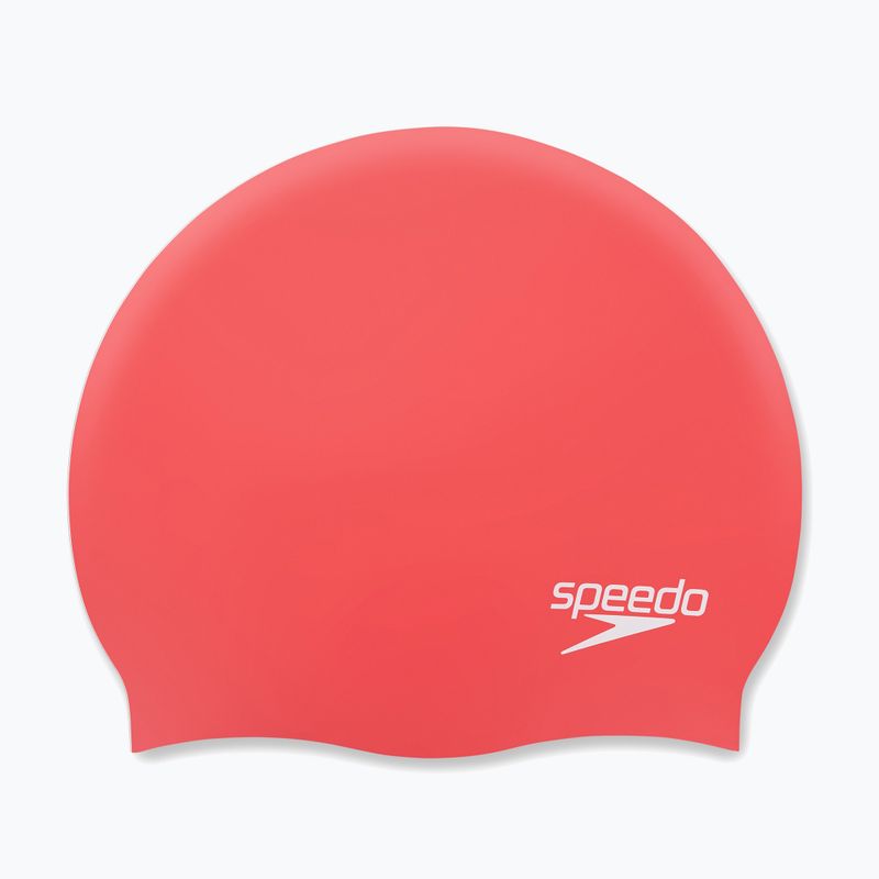 Speedo Cuffia da bagno in silicone stampato a tinta unita rosso fenice 4